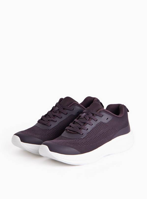 Burgundy Knitted Runner Trainers 5